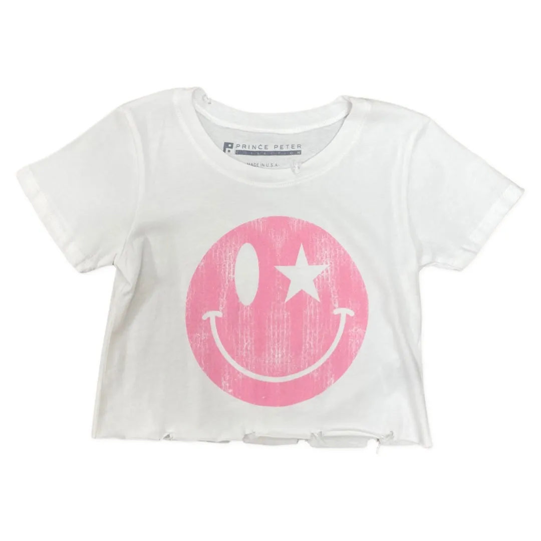 Prince Peter Tween Star Smiley Distressed Crop Tee