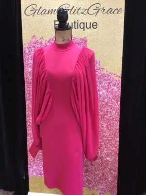 Puffed Sleeves Mini Zipper in The Back Dress