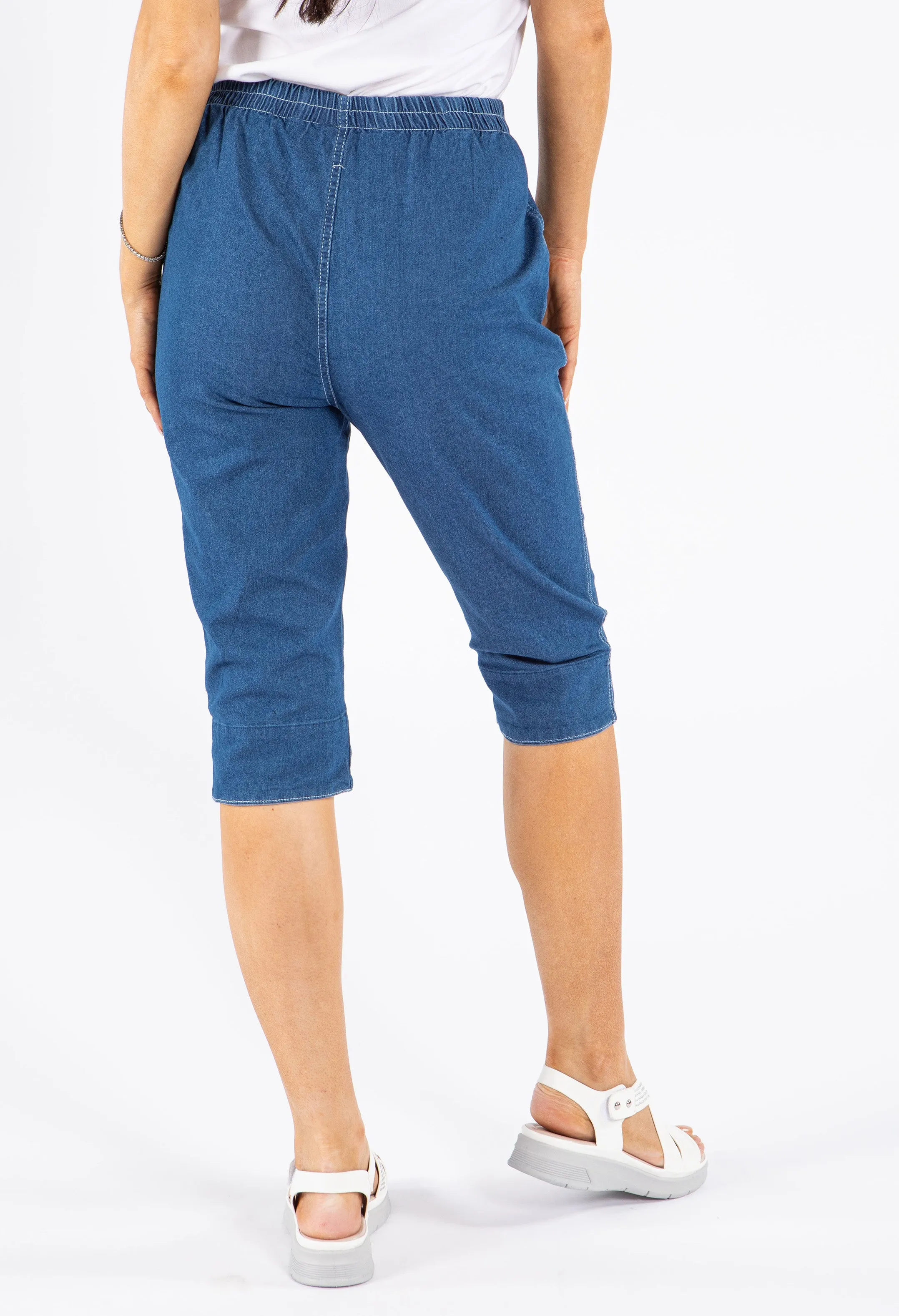 Pull On Denim Capris