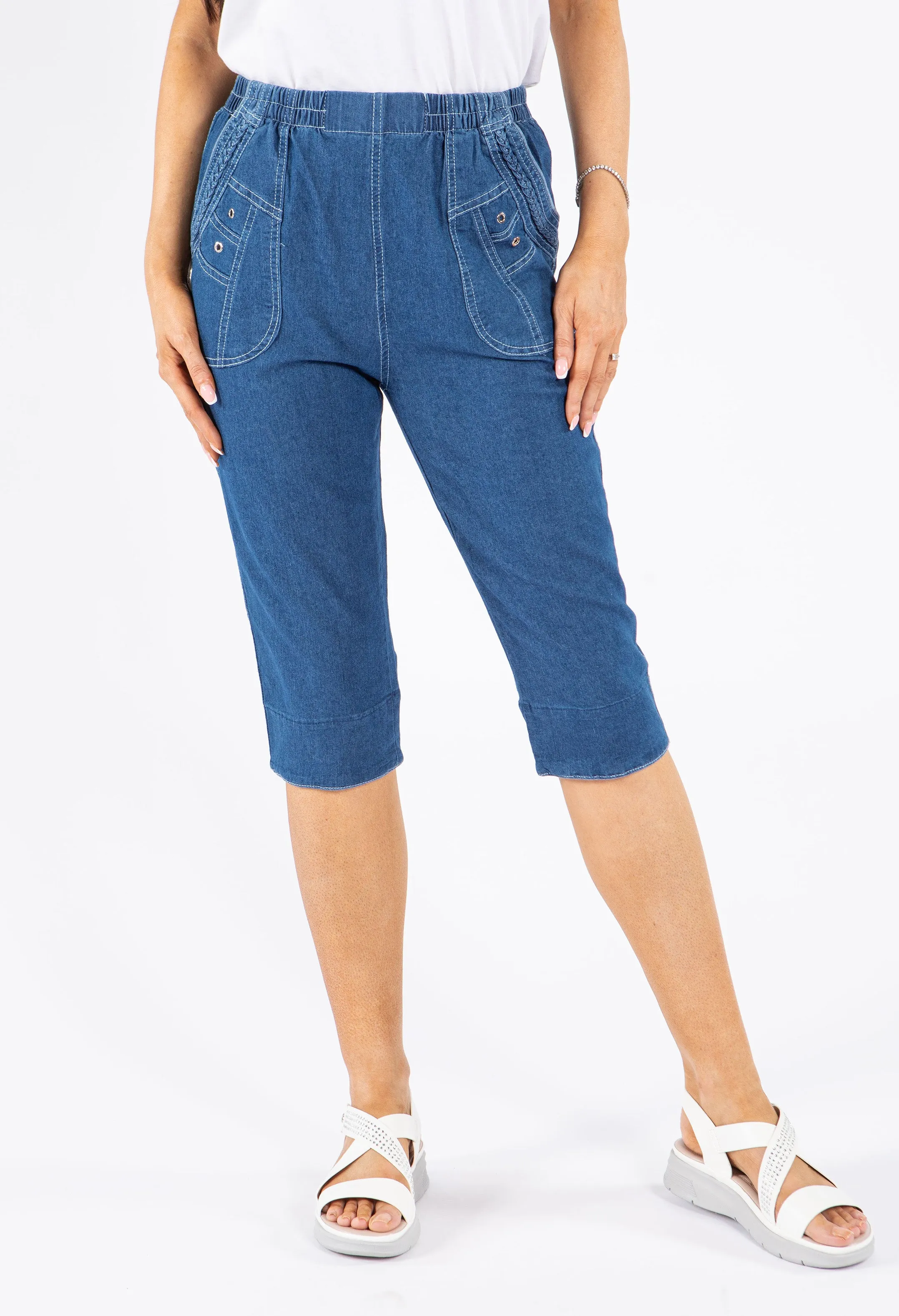 Pull On Denim Capris