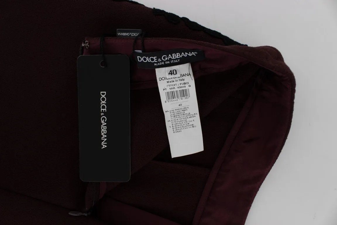 Purple Black Torero Stretch Slim Capri Pants