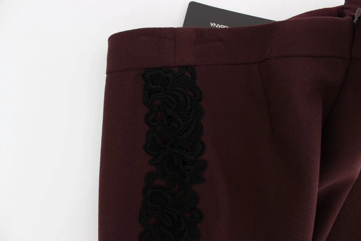 Purple Black Torero Stretch Slim Capri Pants