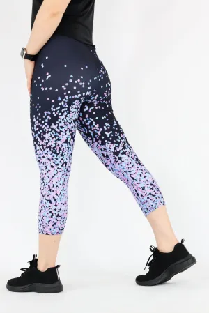 Purple Confetti - Casual Capri Leggings