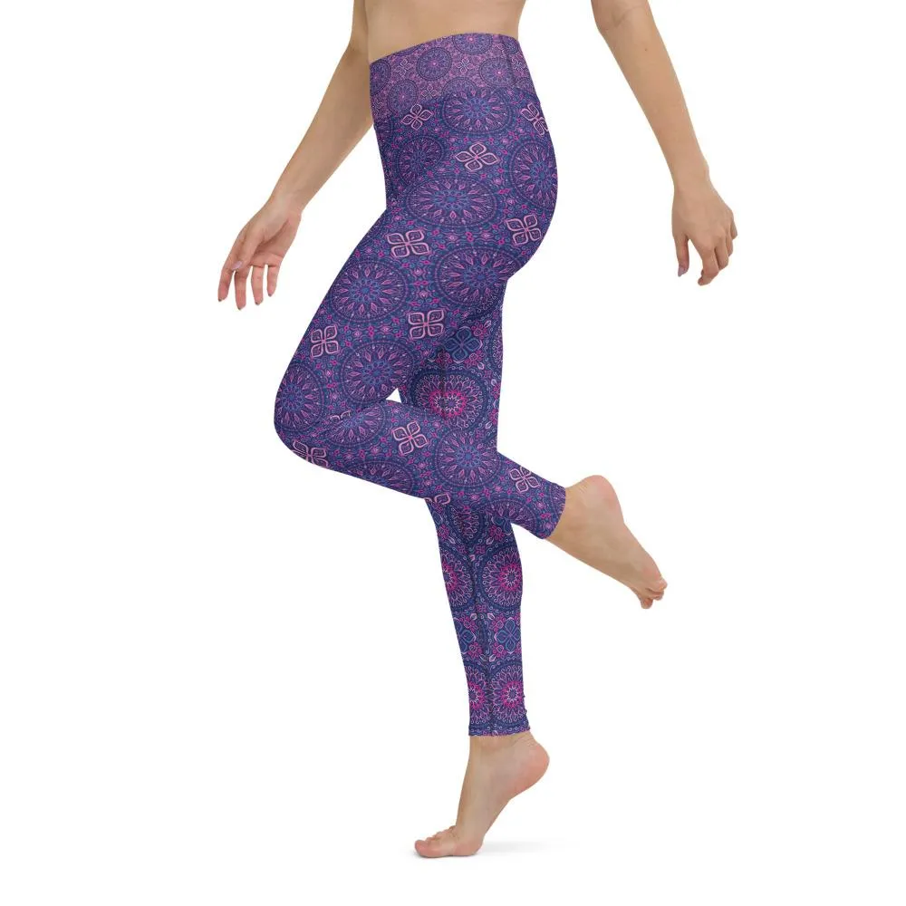 Purple Spirograph - Yoga Leggings