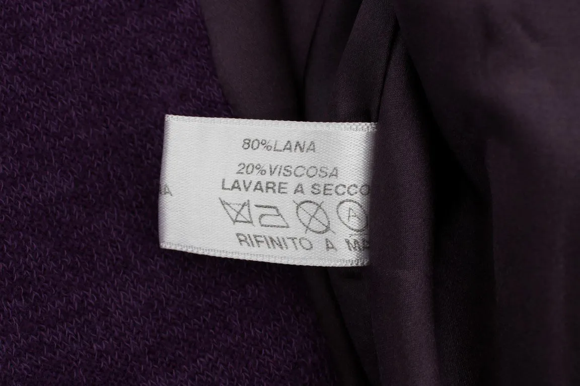 Purple Wool Suit T-Shirt Set