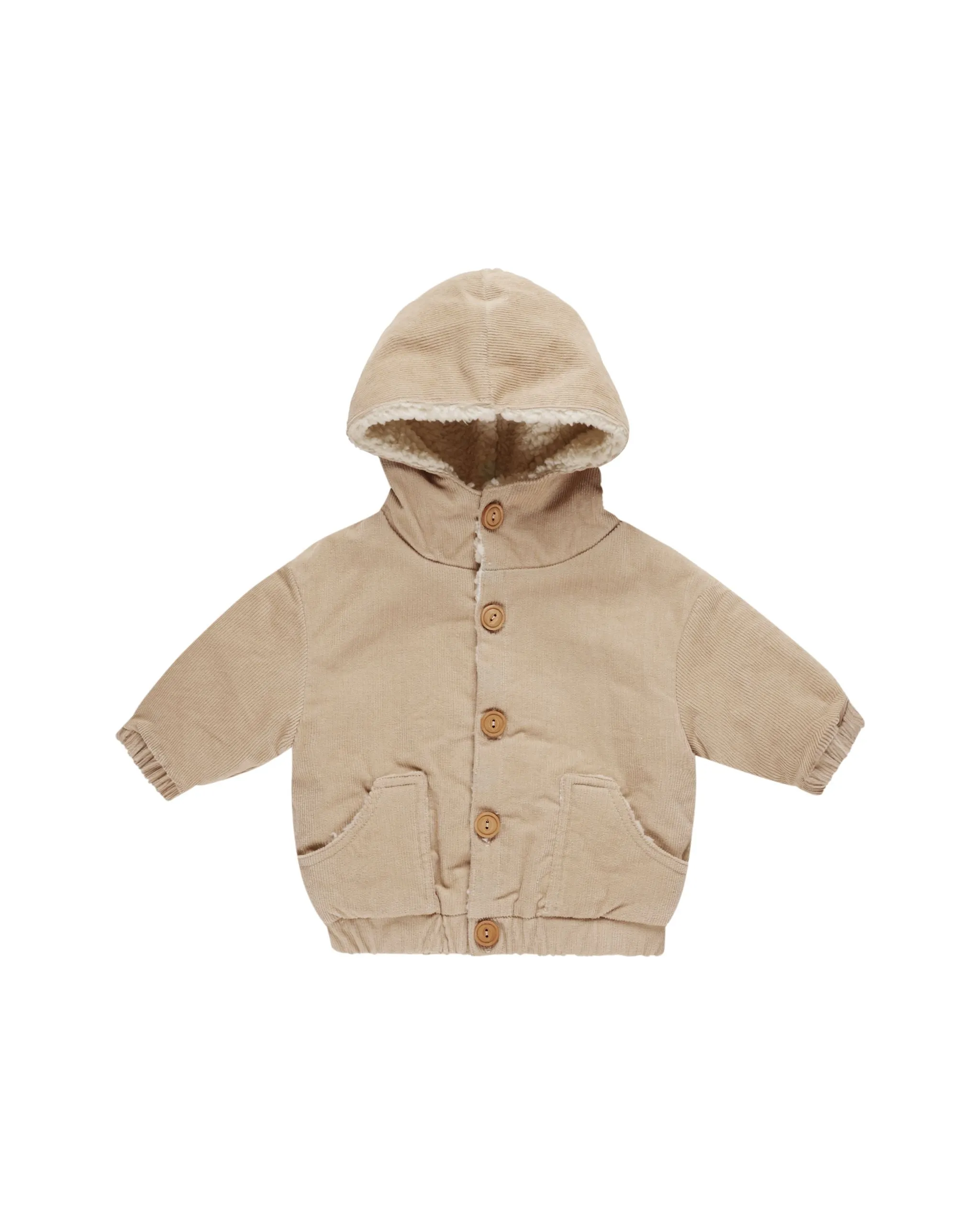 Quincy Mae - Corduroy Hooded Jacket - Latte
