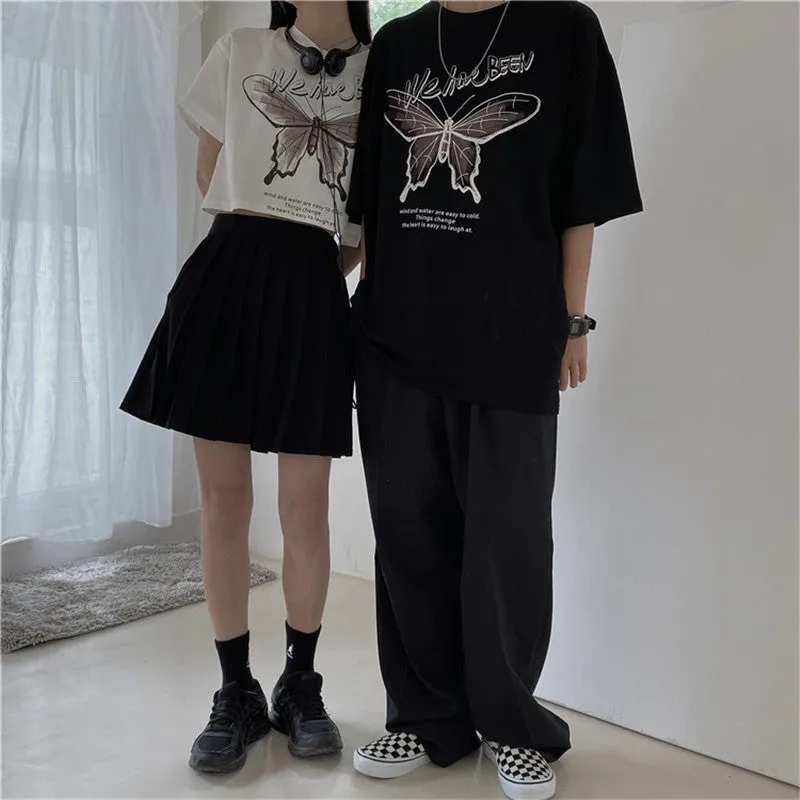 "BUTTERFLY PRINT LONG/SHORT" T-SHIRT N072309