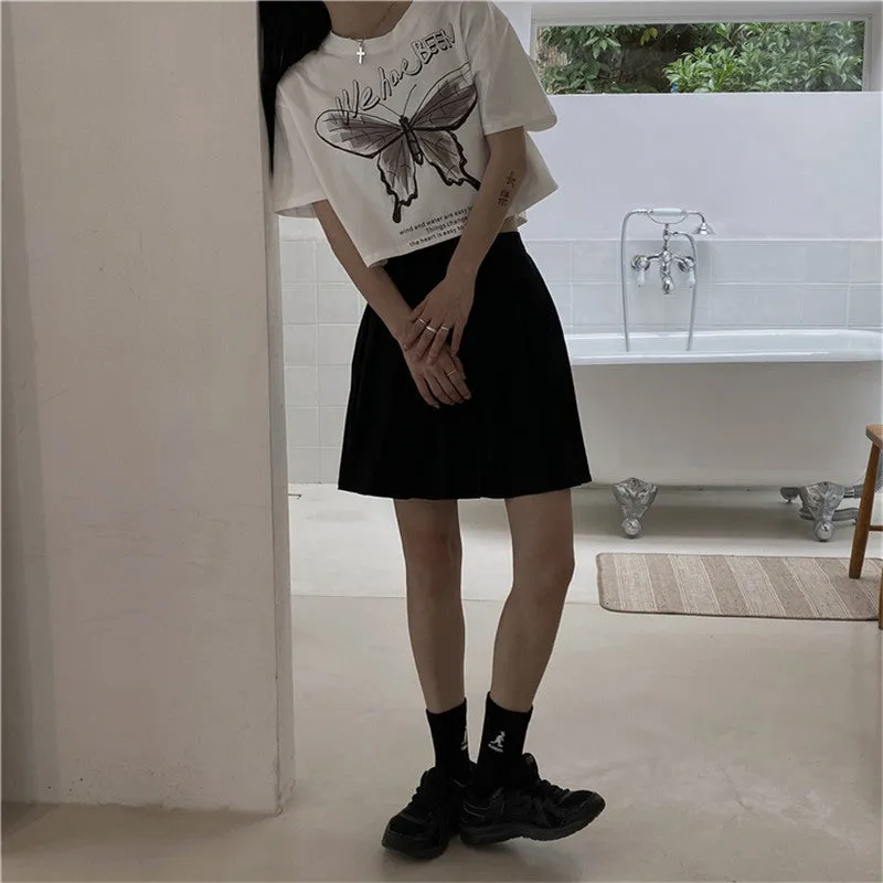 "BUTTERFLY PRINT LONG/SHORT" T-SHIRT N072309