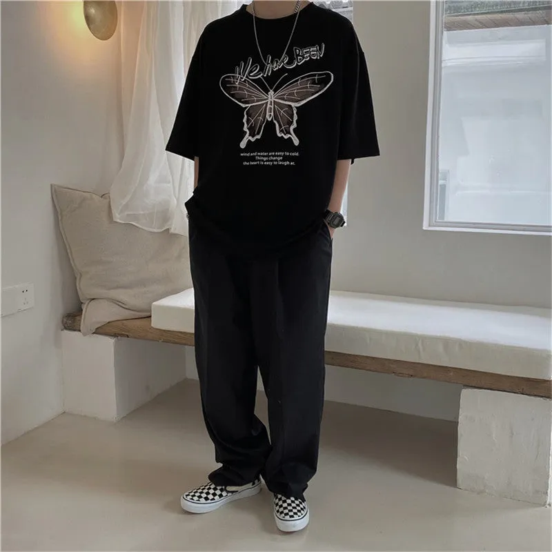 "BUTTERFLY PRINT LONG/SHORT" T-SHIRT N072309