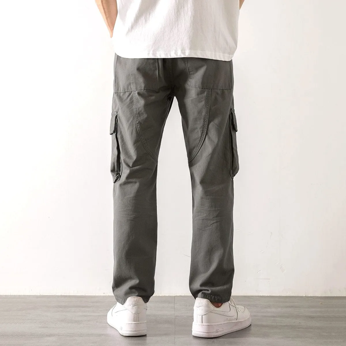 "CGD" Pantalon Cargo Coupe Droite Vert Streetwear - URB1™