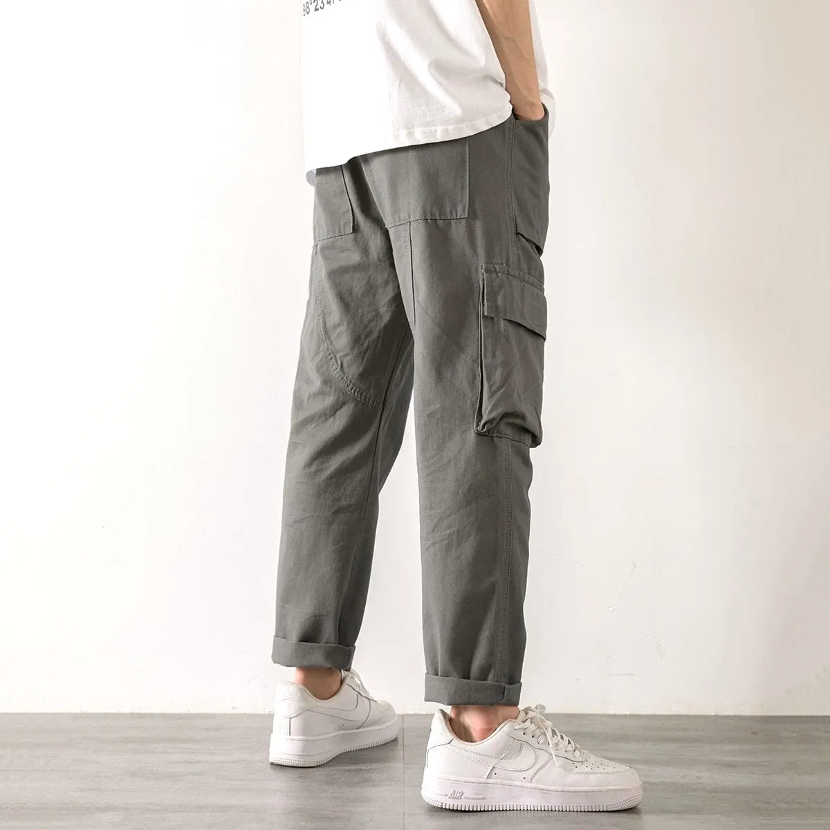 "CGD" Pantalon Cargo Coupe Droite Vert Streetwear - URB1™