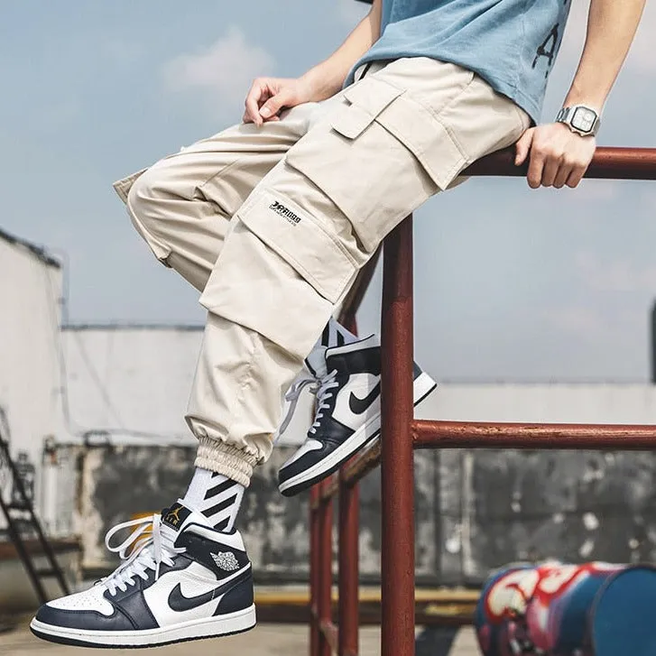 "CGO" Pantalon Cargo Noir à poches Streetwear - URB1™