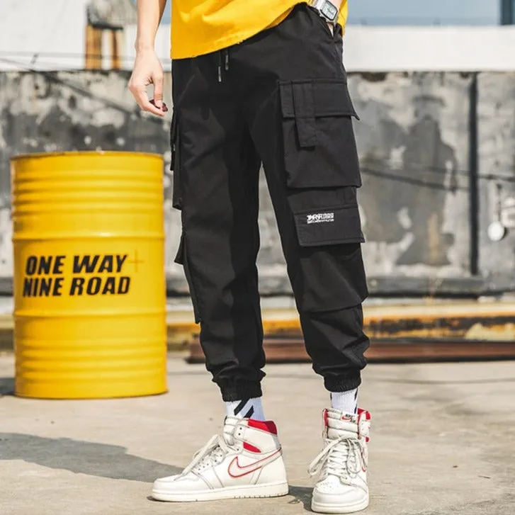 "CGO" Pantalon Cargo Noir à poches Streetwear - URB1™