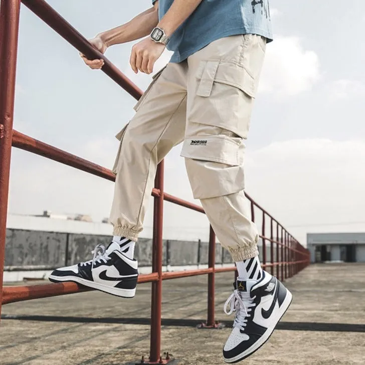 "CGO" Pantalon Cargo Noir à poches Streetwear - URB1™