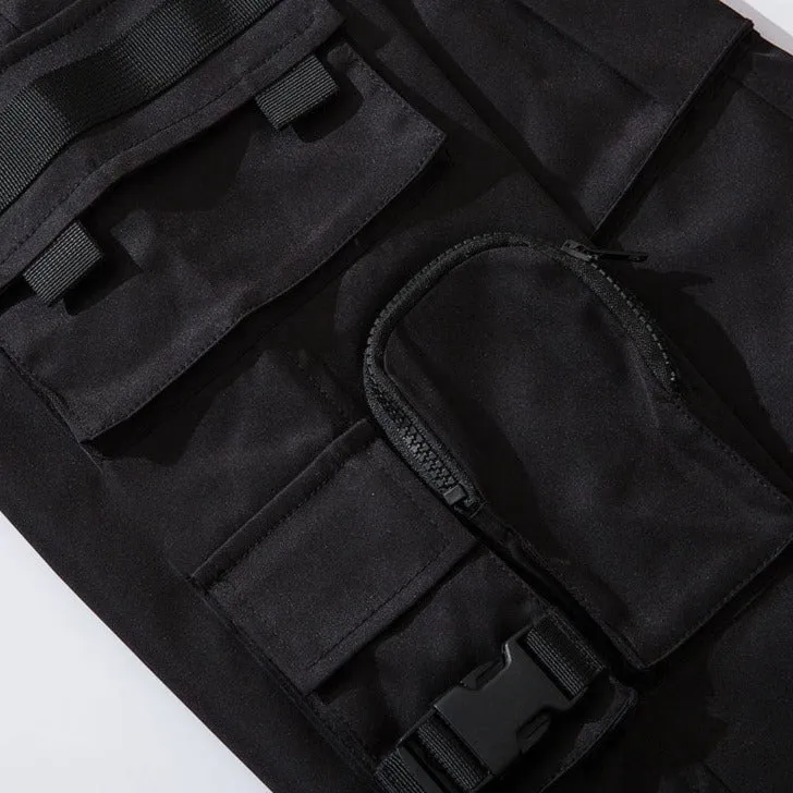 "CG" Pantalon Cargo à Poches Noir - URB1™
