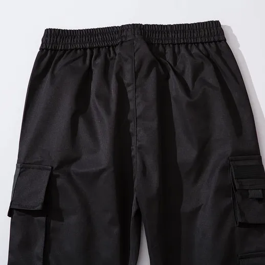 "CG" Pantalon Cargo à Poches Noir - URB1™