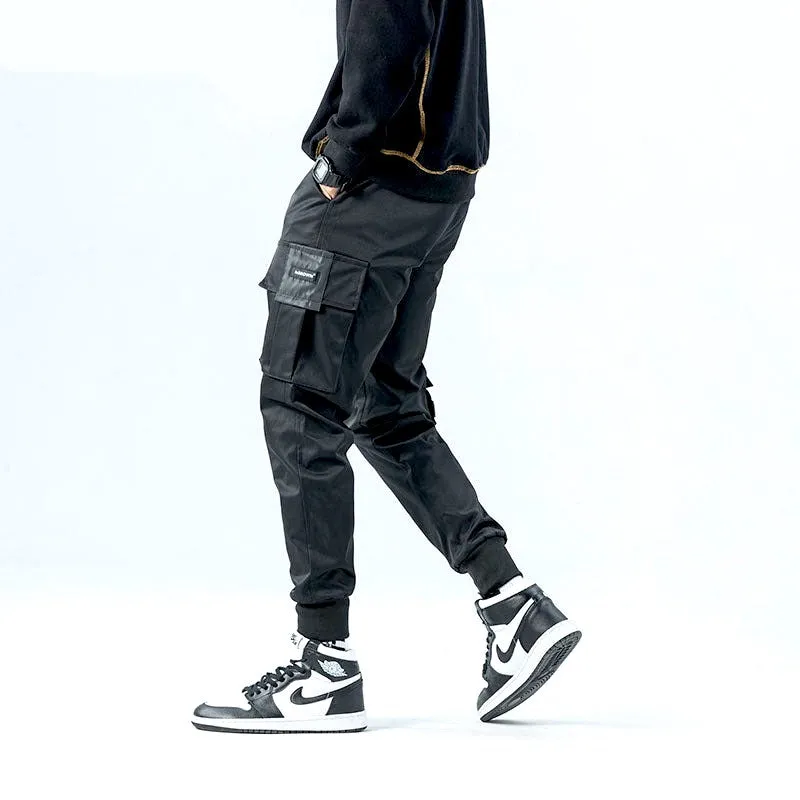 "CG" Pantalon Cargo à Poches Noir - URB1™