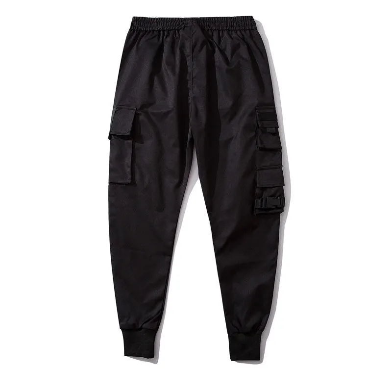 "CG" Pantalon Cargo à Poches Noir - URB1™