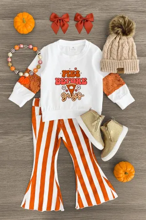 "Pies Before Guys" Striped Denim Flare Set