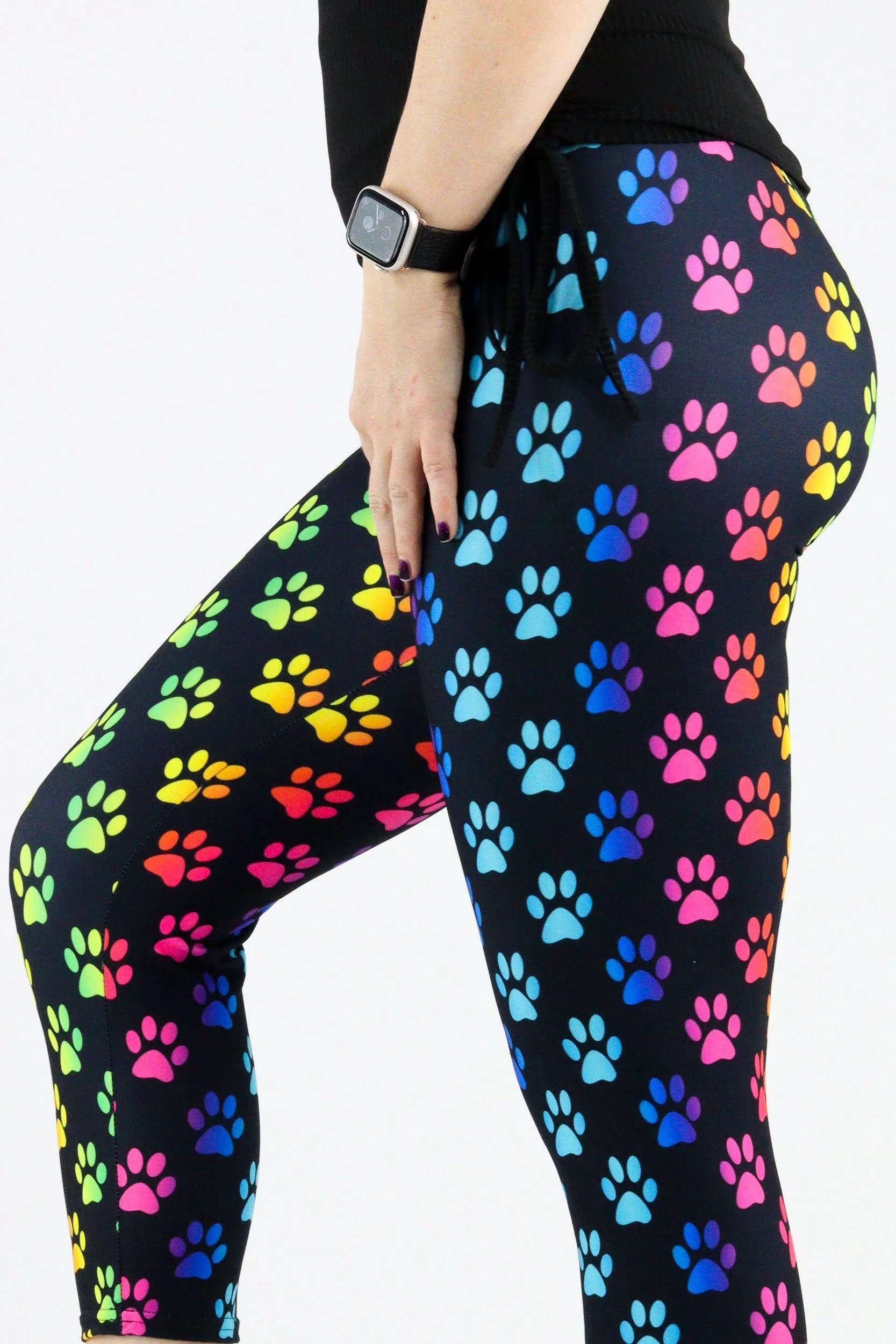 Rainbow Paws - Casual Capri Leggings