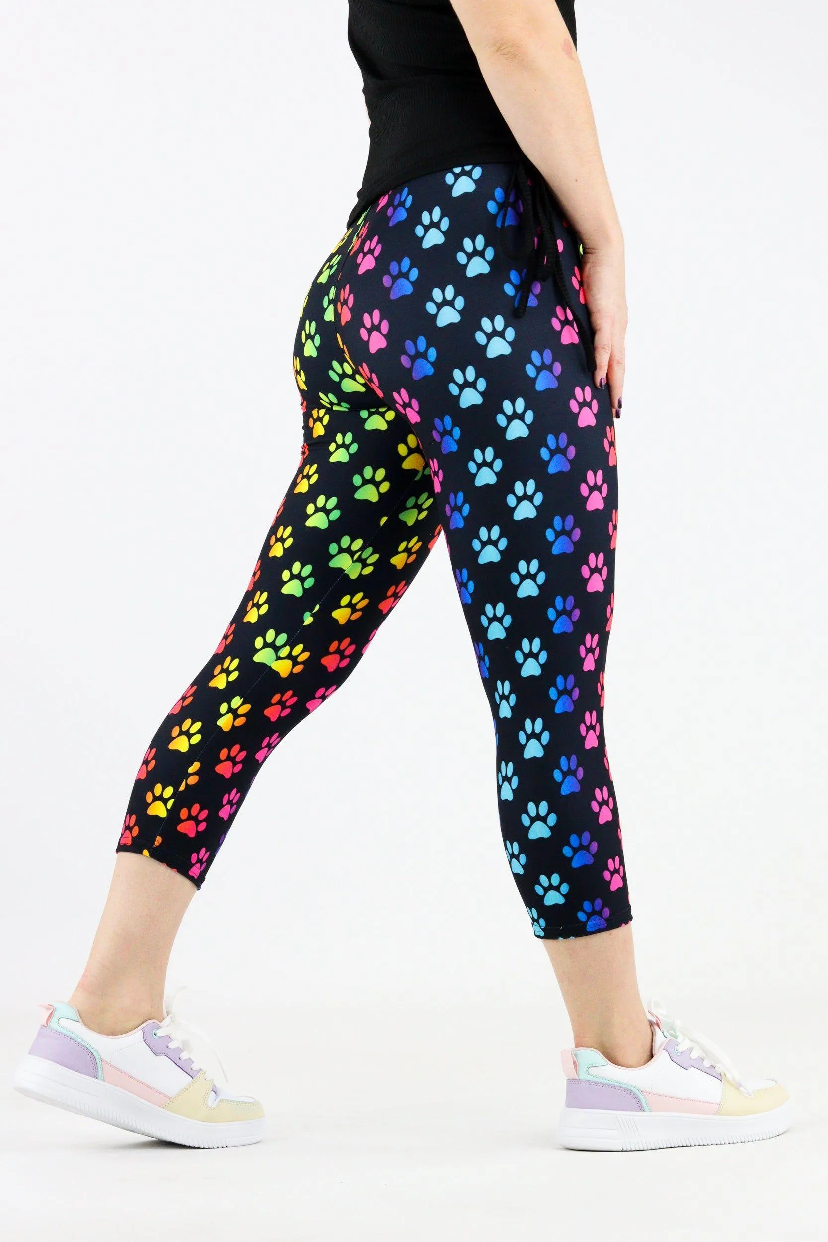 Rainbow Paws - Casual Capri Leggings