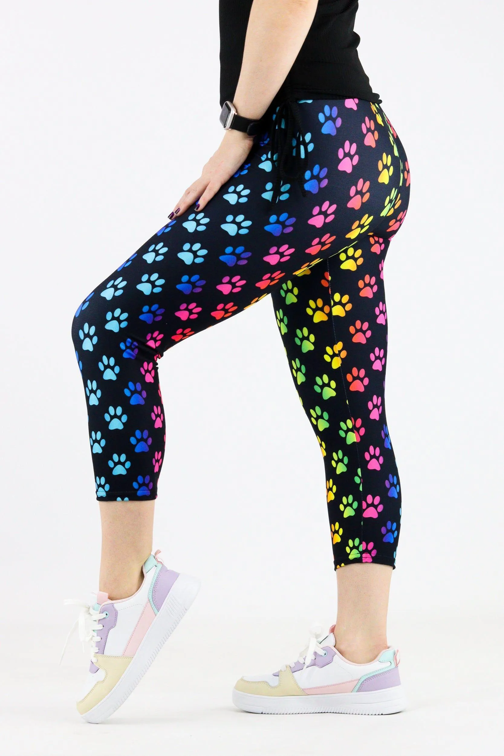 Rainbow Paws - Casual Capri Leggings