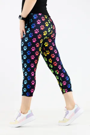 Rainbow Paws - Casual Capri Leggings