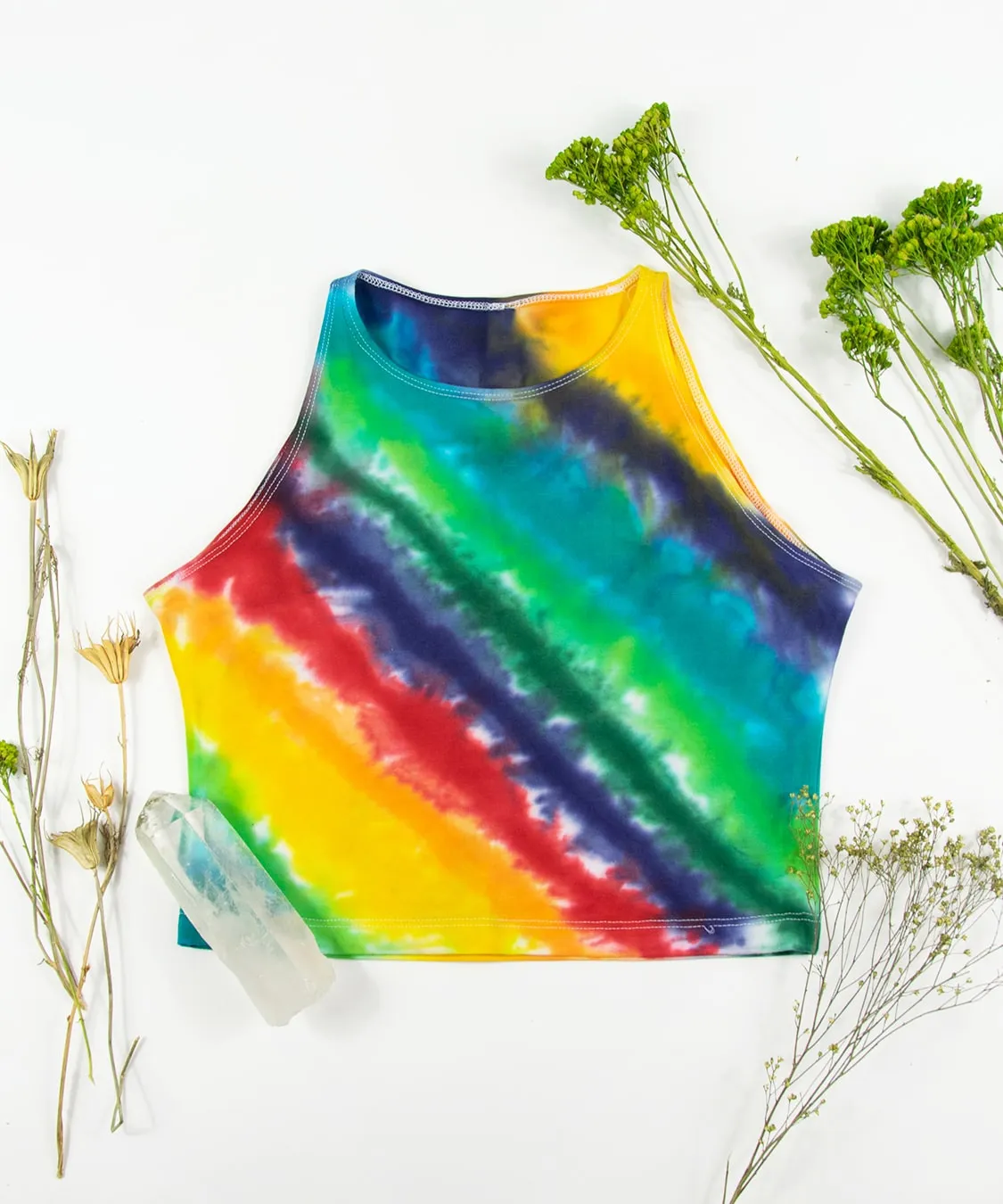 Rainbow Quartz Tie Dye Crop Top