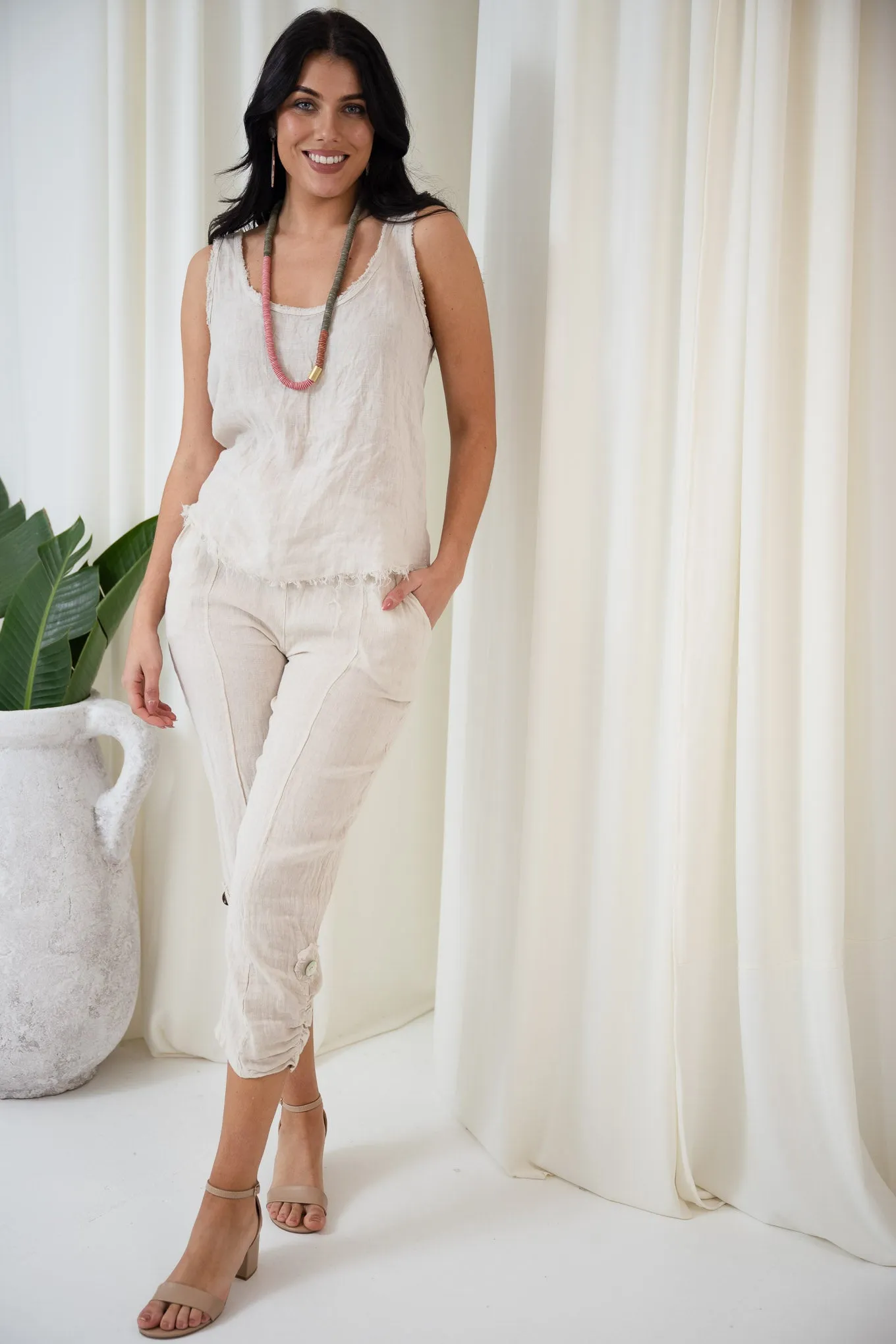 Raw Edge Cami | Beige