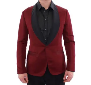 Red burgundy slim fit smoking blazer