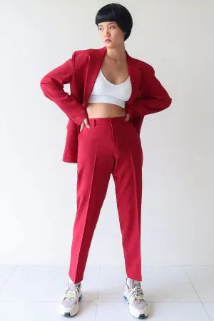 Red Single Breasted Suit Set