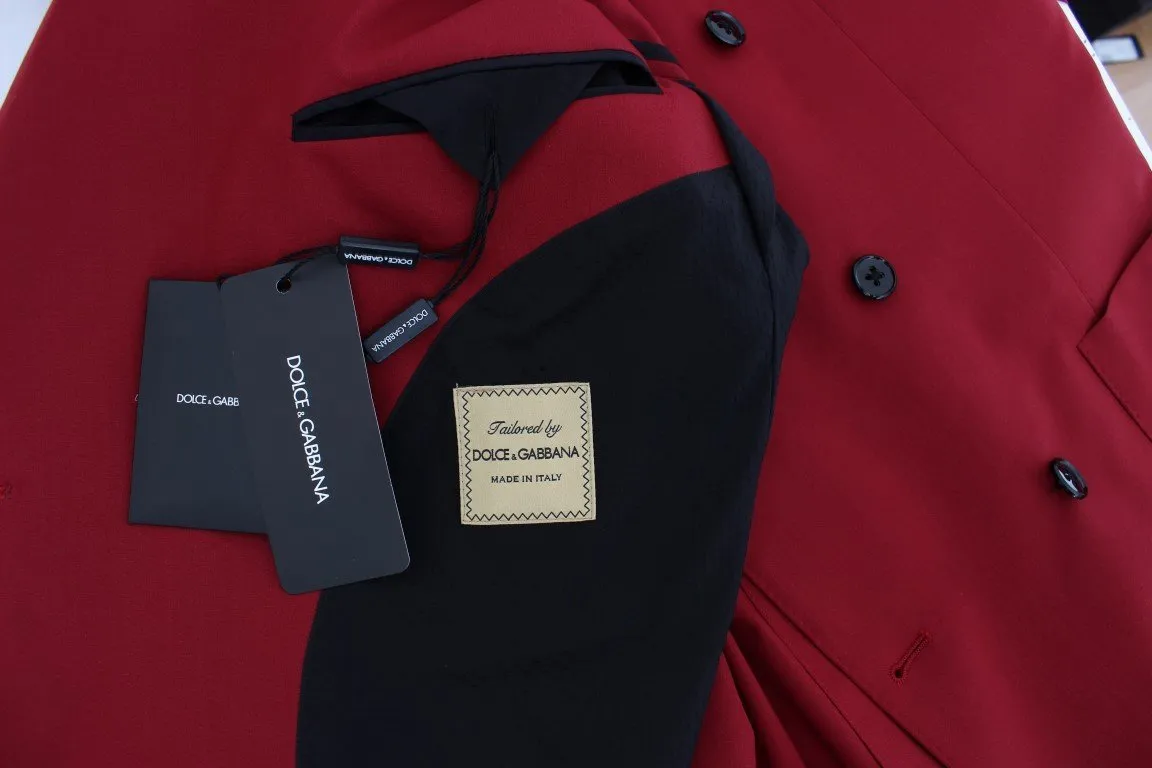 Red Wool Stretch Blazer Jacket