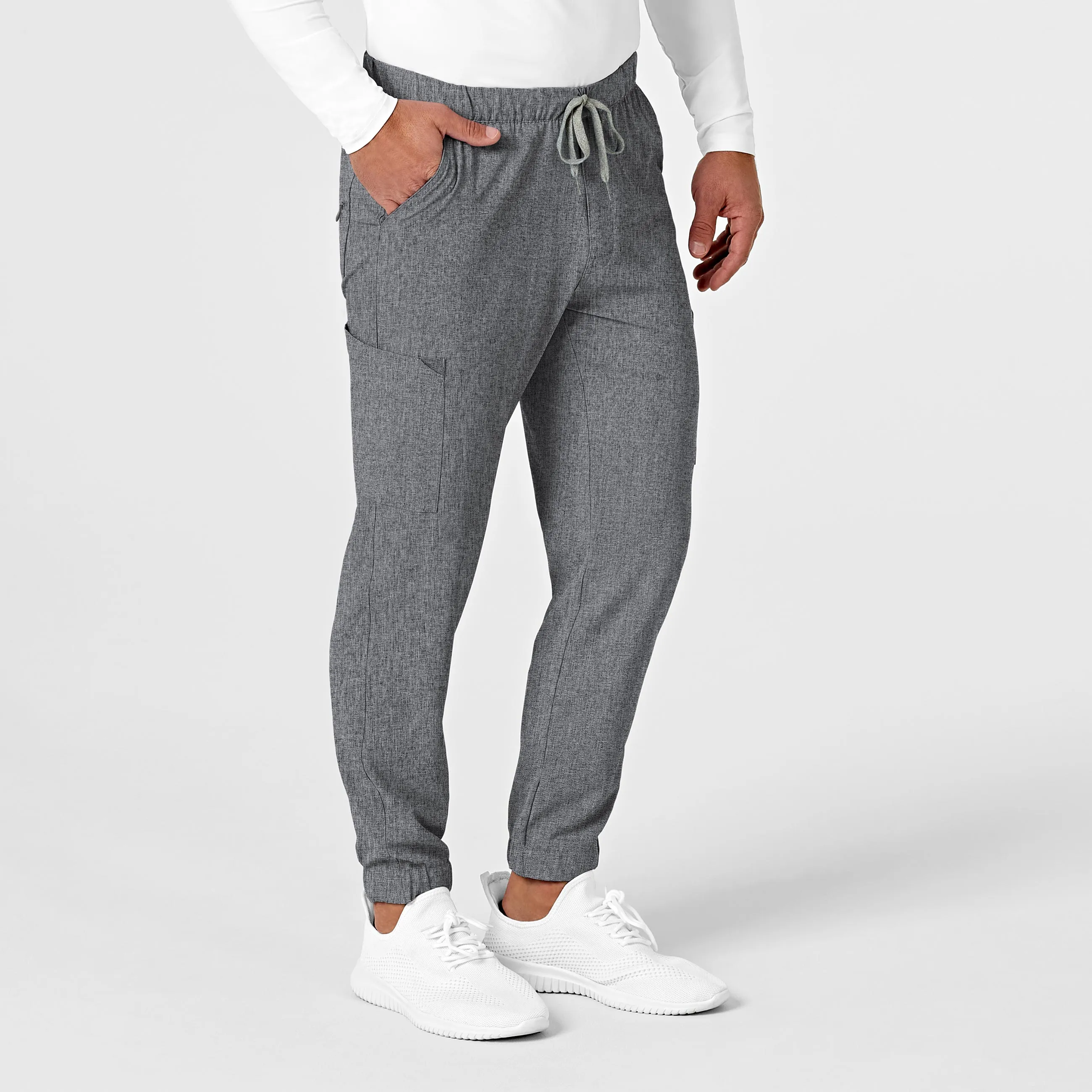 RENEW 5034 Men's Jogger Scrub Pants Grey Heather