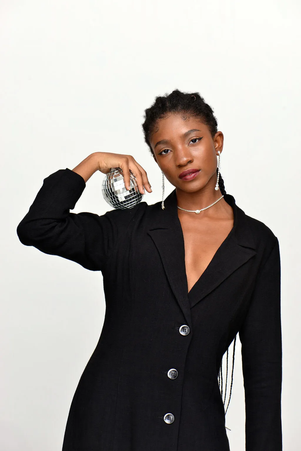 Reputation Blazer in Black Linen