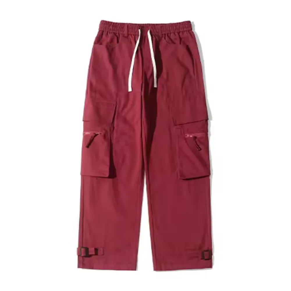 Retro Street Dance Solid Color Cargo Pants
