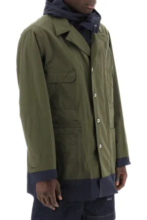 reversible cotton blend overcoat with