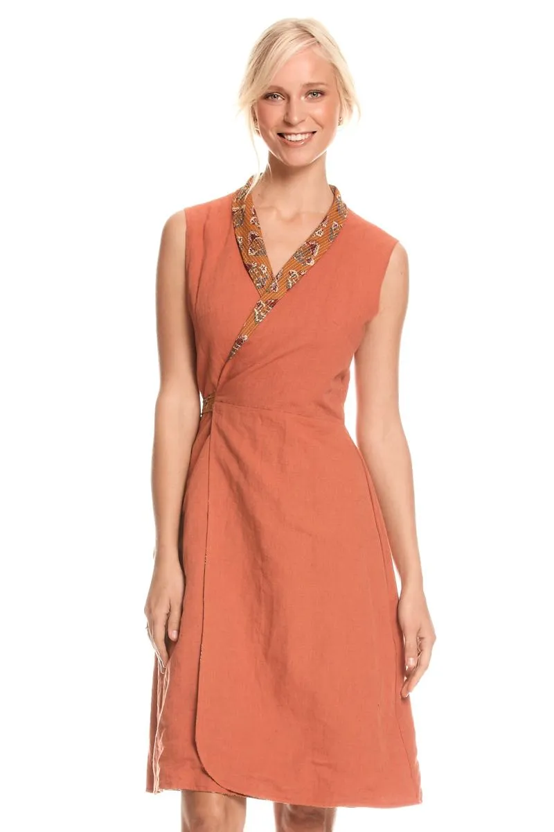 Rhianna Reversible Wrap Dress - Neem & Clay
