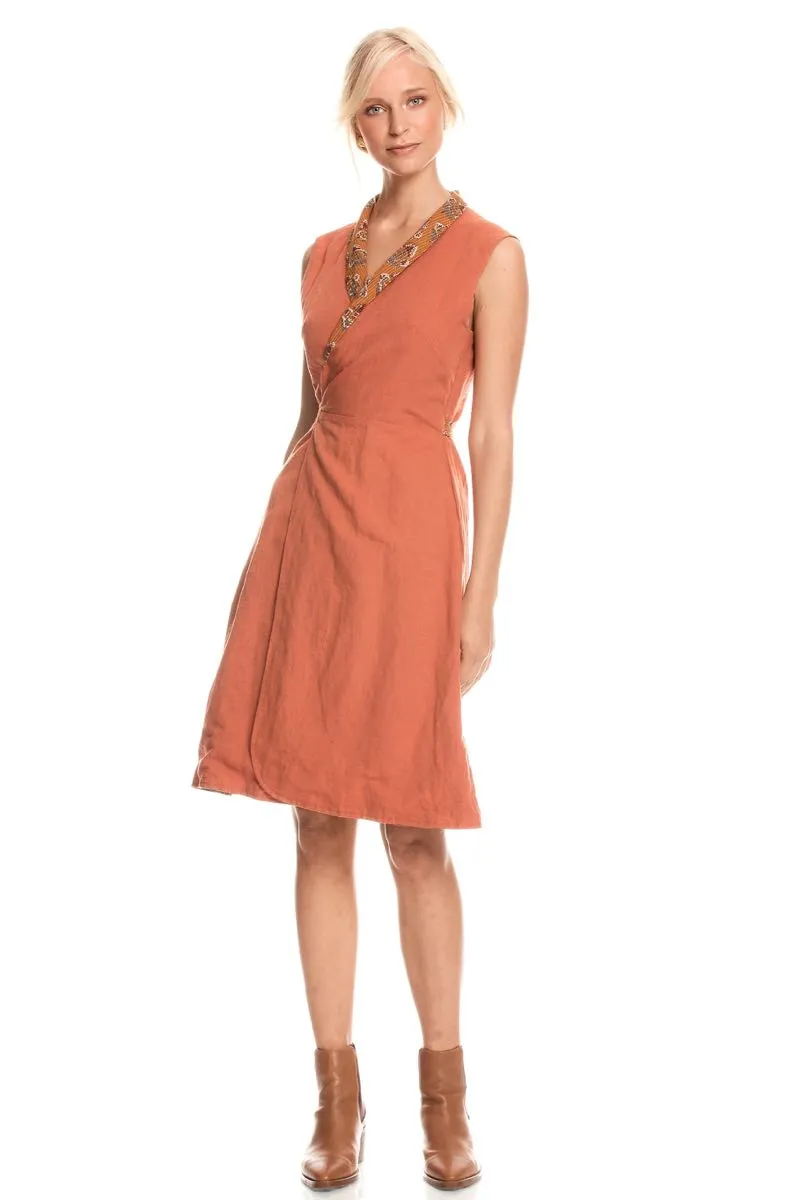 Rhianna Reversible Wrap Dress - Neem & Clay