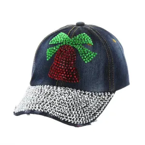 Rhinestones Christmas Bell Cap