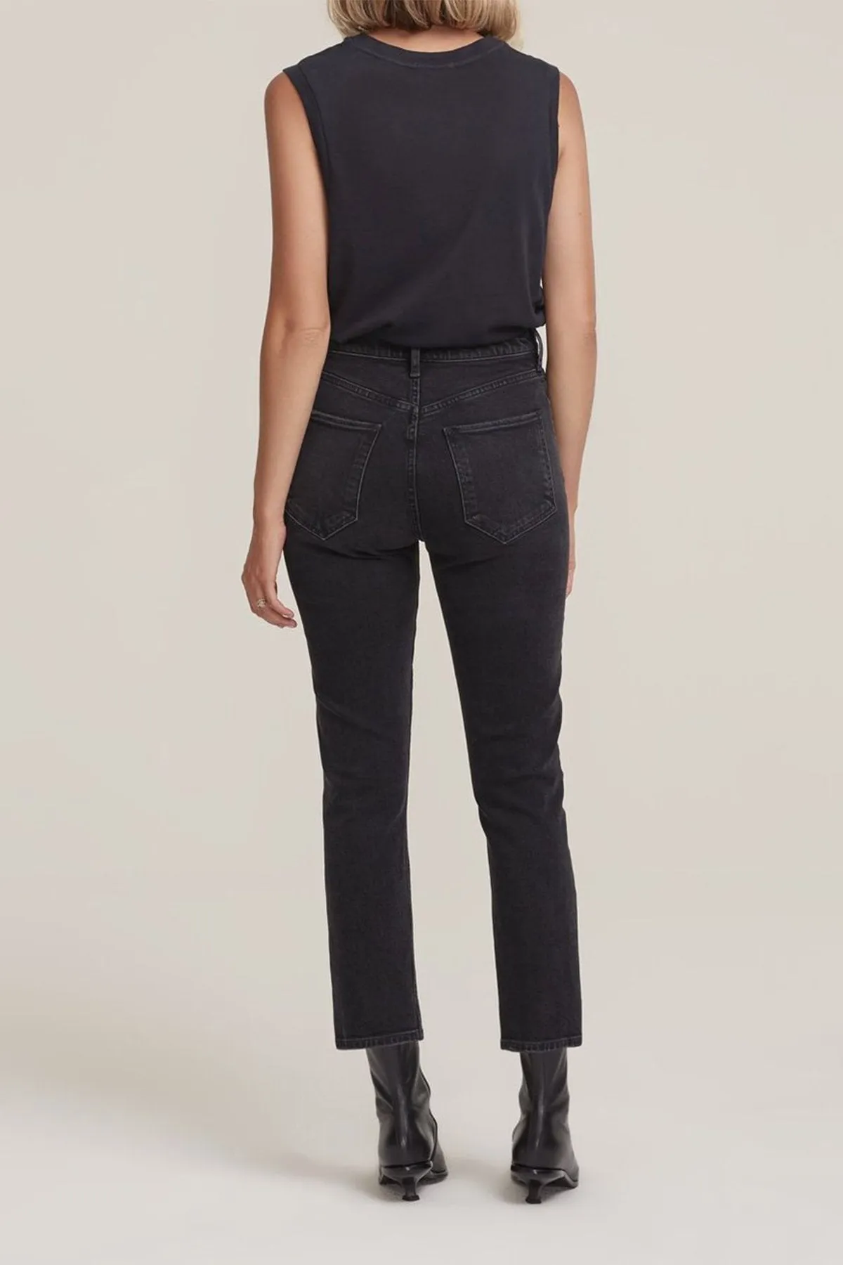 Riley High Rise Straight Crop Jean in Panoramic