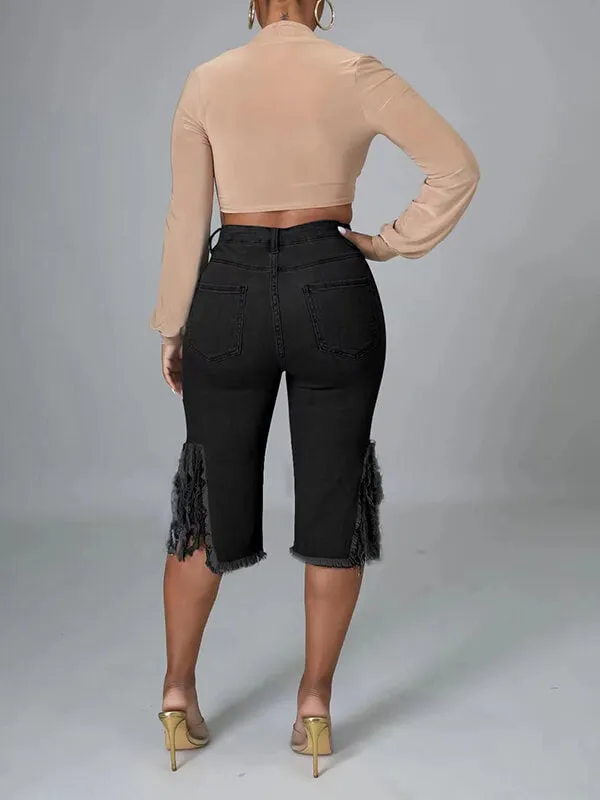 Ripped Capris Jeans