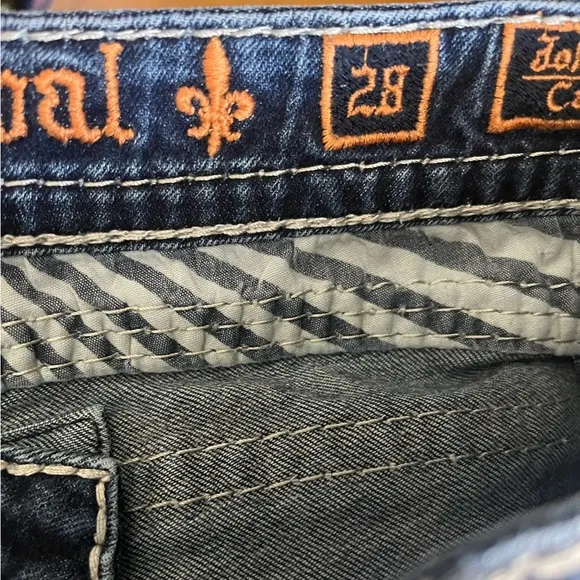 Rock Revival Johanna Women’s Bling Distressed Denim Capris Size 28