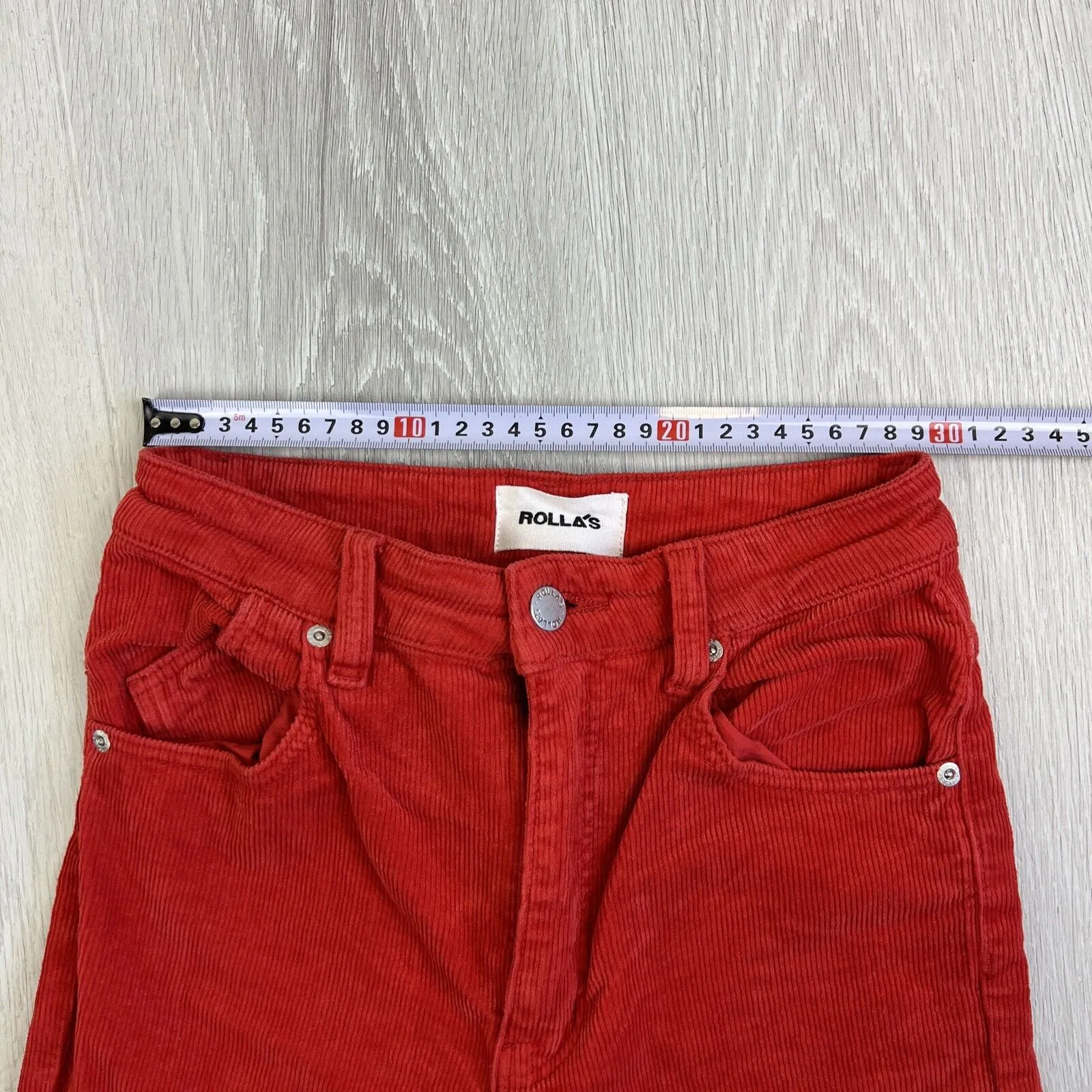 Rolla's Womens Red Corduroy Original High Rise Straight Jeans Pants Size 26