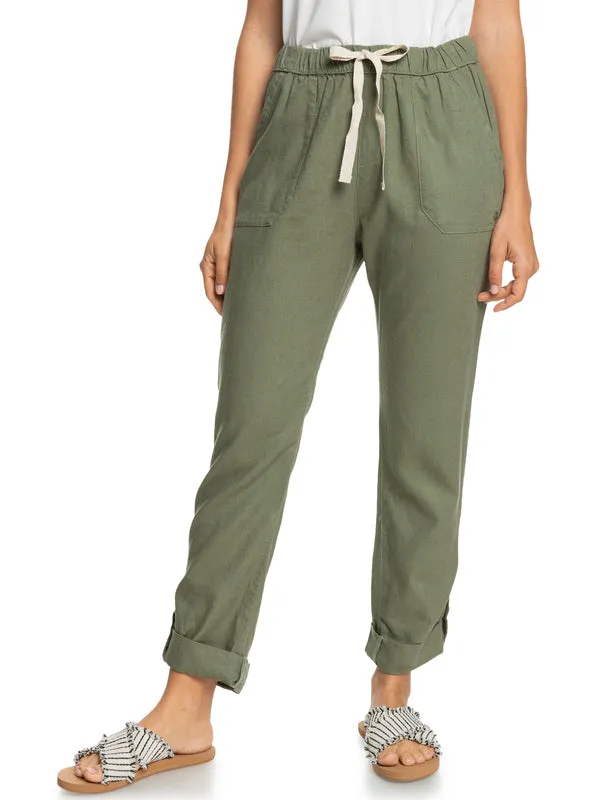 Roxy Womens On The Seashore Linen Cargo Pants
