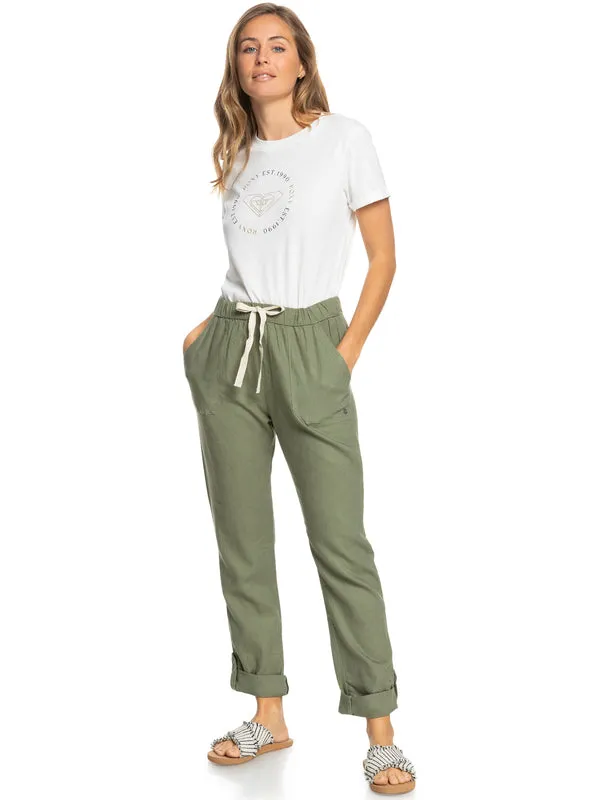 Roxy Womens On The Seashore Linen Cargo Pants