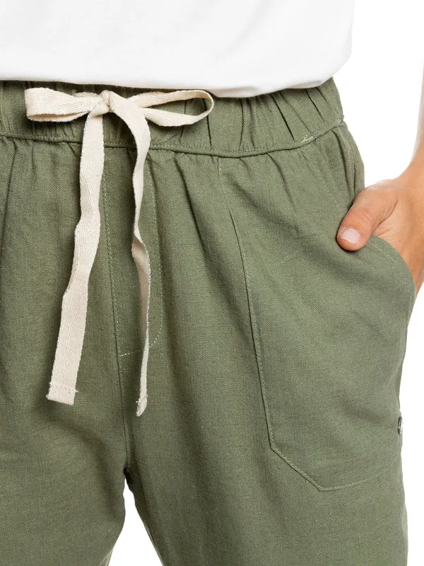 Roxy Womens On The Seashore Linen Cargo Pants