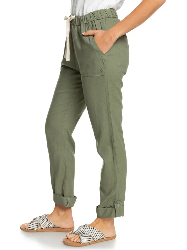 Roxy Womens On The Seashore Linen Cargo Pants