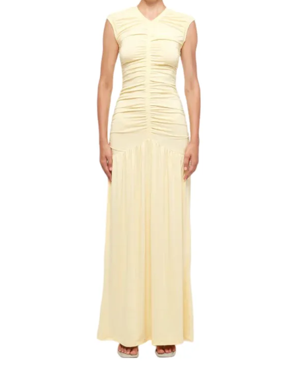 Ruched Maxi Dress- Butter