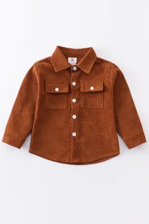 Rust corduroy button down shirt