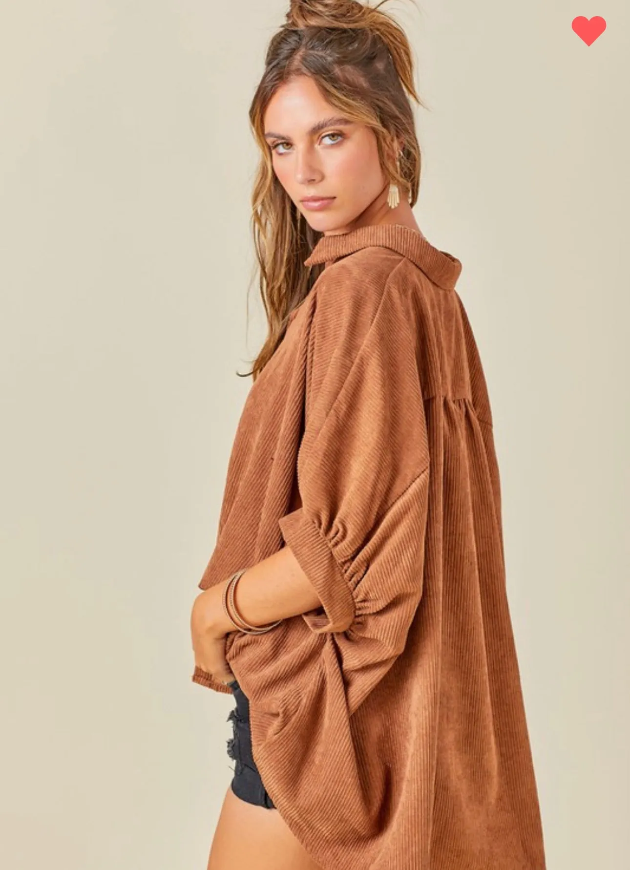 Rust Corduroy Button Down